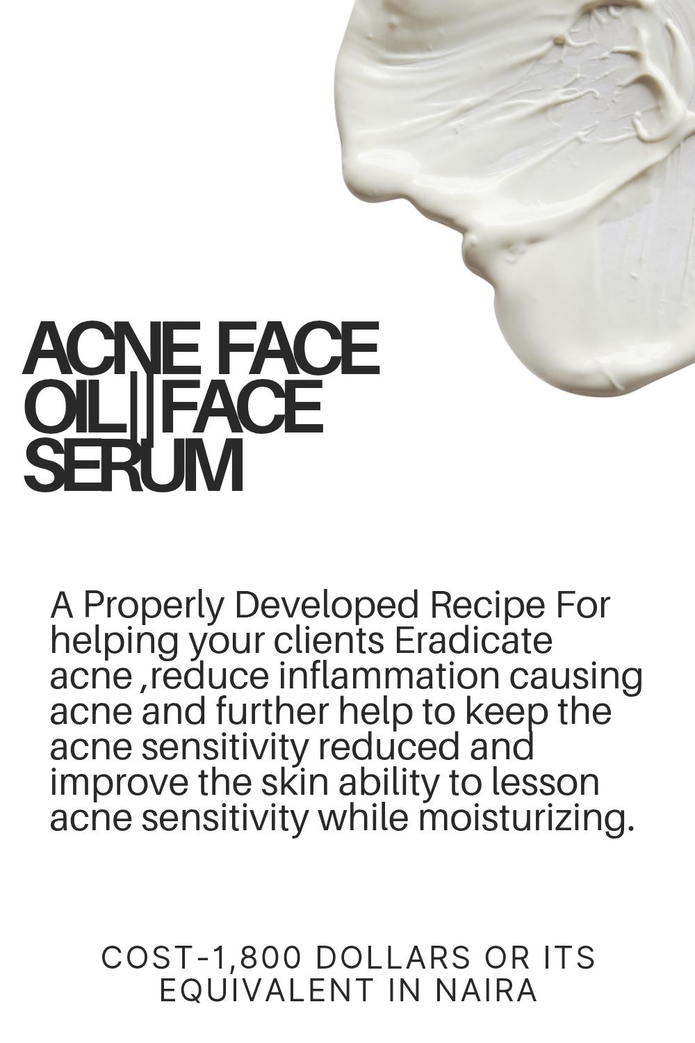 Acne Face Oil/ Face Serum