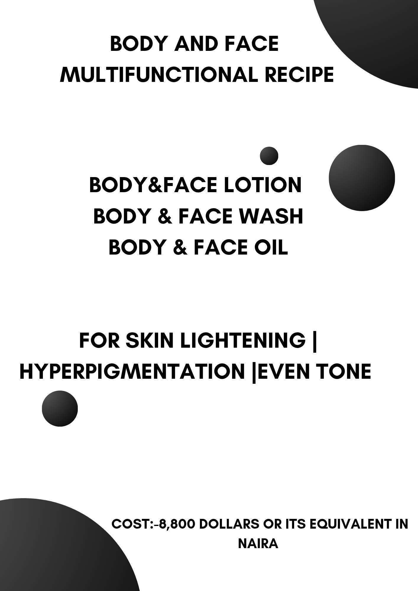 Body and Face Multifunctional Recipe III