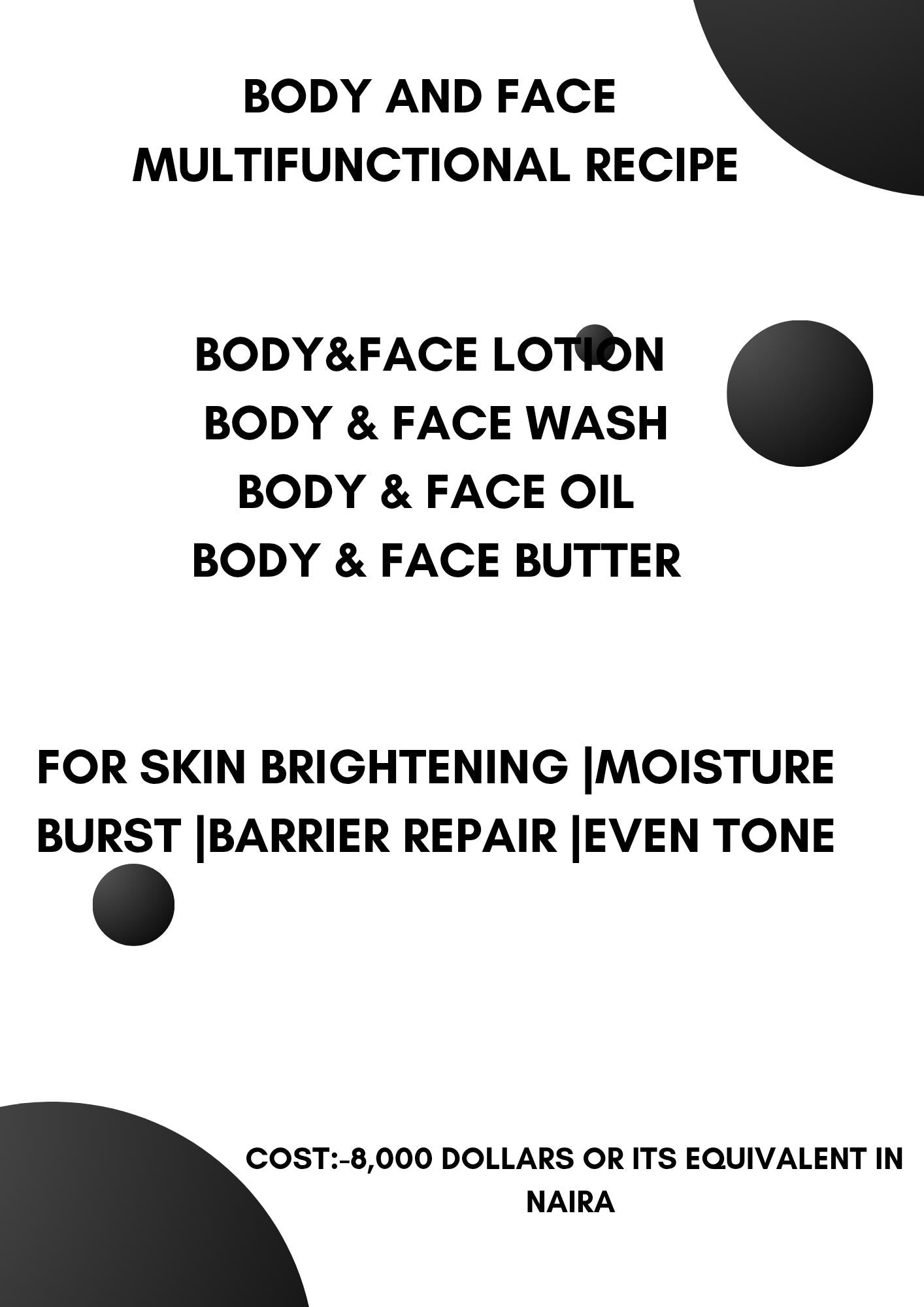 Body and Face Multifunctional Recipe